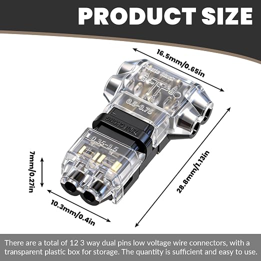 Low Voltage Wire Connector, T Tap Wire Connectors, 2 Pin Solderless Led Strip - Image 2