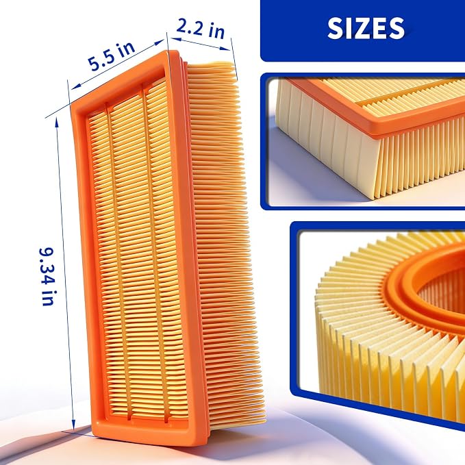 VF100 Flat Pleated Paper Filter Replacement - Image 2