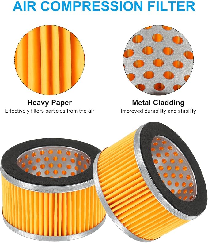 PATIKIL 3.2 x 2 Inch Air Compressor Intake Paper Filter 4 Pack Piston Type Air - Image 3