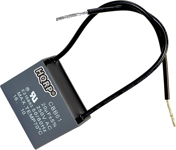 HQRP Capacitor Compatible with Hampton Bay Ceiling Fan 20uf 2-Wire UL Listed by HQRP