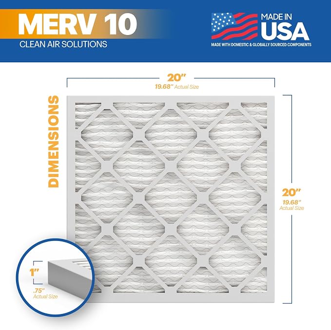 BNX TruFilter 20x20x1 MERV 10 AC Furnace Air Filter - Image 2
