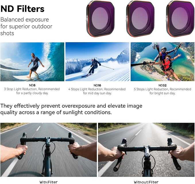 4-Pack Filter Kit for Insta360 Ace Pro2, Combo of CPL ND8 ND16 ND32 Lens - Image 3