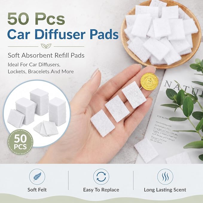 50 Pack Unscented Aroma Pads for Air Purifier, 1.2x0.86'' Refill Essential Oil - Image 7