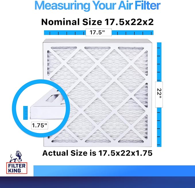 Filter King 17.5x22x2 Air Filter | 6-PACK | MERV 8 HVAC Pleated A/C Furnace - Image 2
