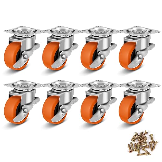 2 Inch Caster Wheels, Casters Set of 8, Heavy Duty Caster by BOSGEOT