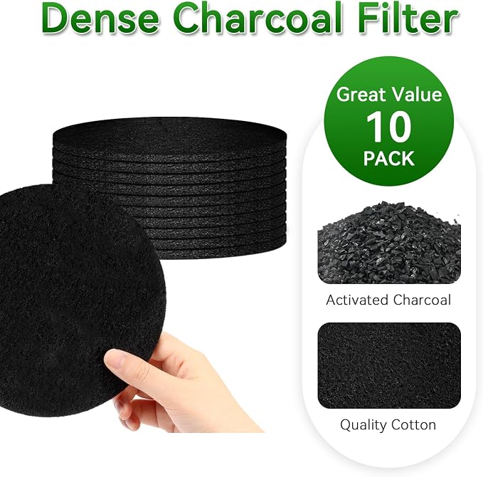 10 Pack Charcoal Filters for Compost Bucket, Compost Filters for Countertop Bin - Image 4