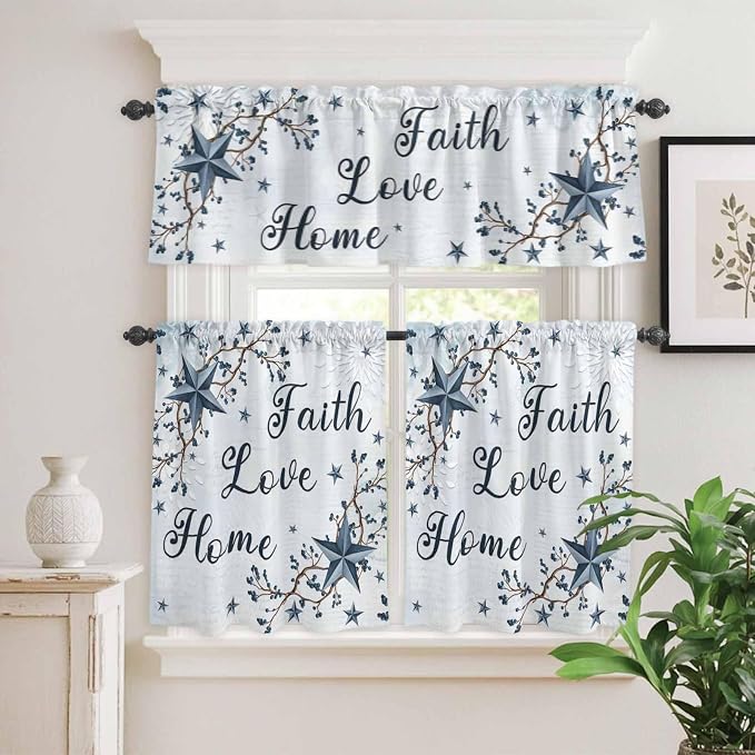 Texas Star Country Kitchen Curtains Set 3 Piece - Image 9