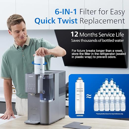 Reverse Osmosis Water Filter Countertop ADD6928DG/37, Cold & Hot Water Dispenser - Image 3