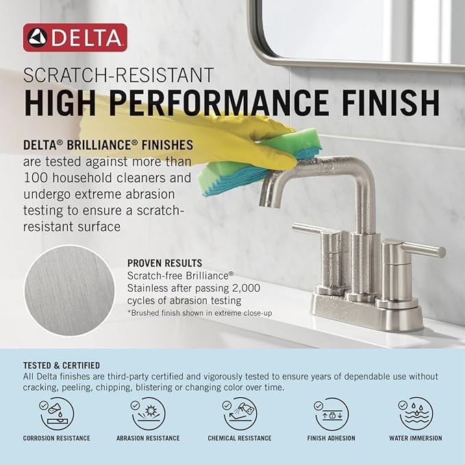 Delta Wall Mount Bathroom Faucet 3 Hole, Polished Nickel Bathroom Sink Faucet for Vanity, Polished Nickel T5759-PNWL (Valve Not Included)