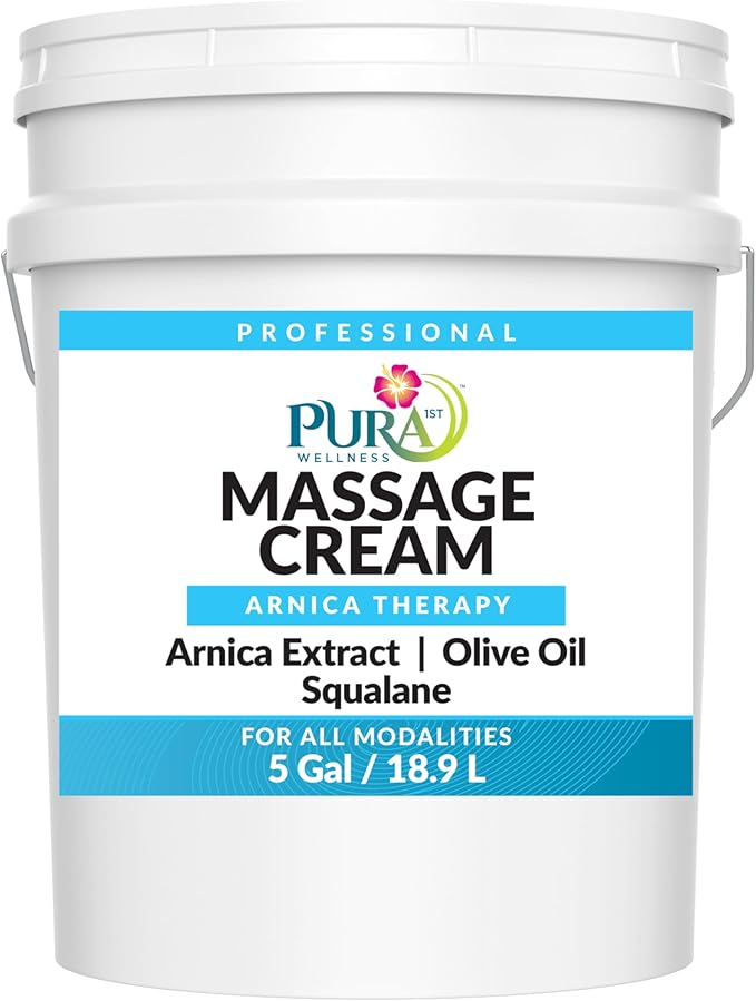 Wellness Professional Arnica Therapy 5 Gallon Massage Cream, Arnica Cream for Bruising, Olive Oil, Arnica Extract, Unscented, Hypoallergenic, Natural, Moisturizing & Hydrating, Deep Tissue