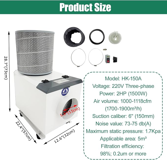 Oil Mist Collector 220V Three-phase High Airflow Mechanical CNC Oil Mist Filter - Image 2