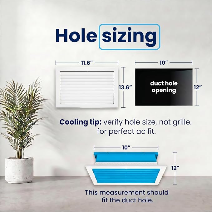 10x12 Aluminum HVAC Wall Register Air Vent Cover Ceiling 1-Way Airflow - Image 3