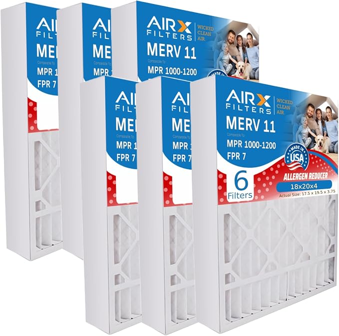 AIRX FILTERS WICKED CLEAN AIR. 18x20x4 Air Filter MERV 11 Electrostatic Pleated by AIRXFILTERSWICKEDCLEANAIR