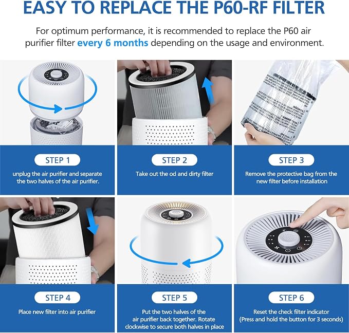 4 Pack P60 Replacement Filter Only Compatible - Image 6