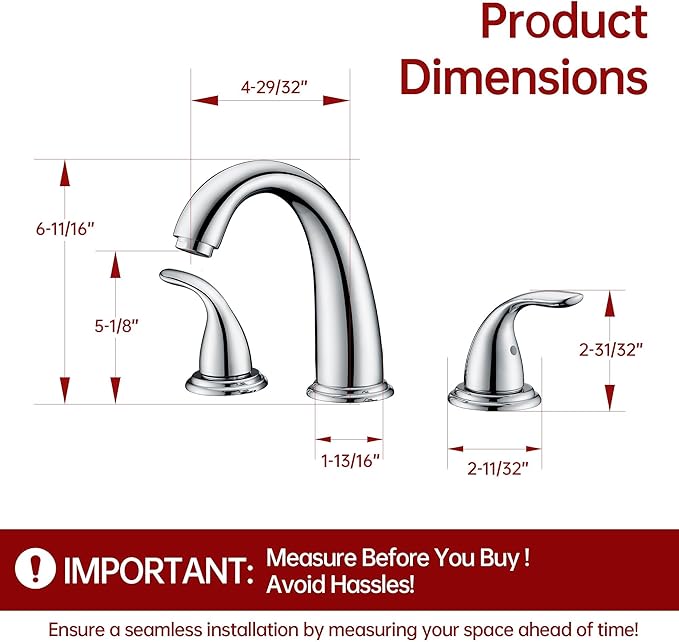 sumerain 2 Handle Widespread Roman Tub Faucet with Valve Chrome Finish, High Flow