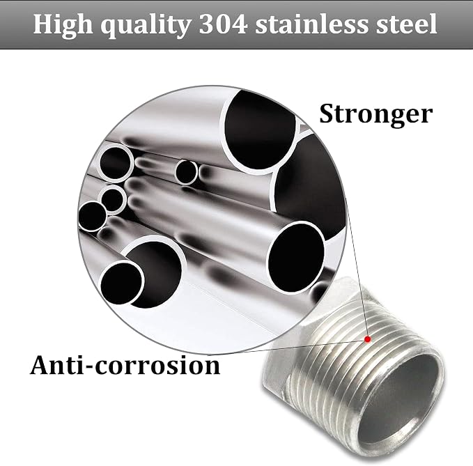 2 Pcs Reducer Hex Bushing, 304 Stainless Steel 3/4" Male NPT to 1/2" Female - Image 4