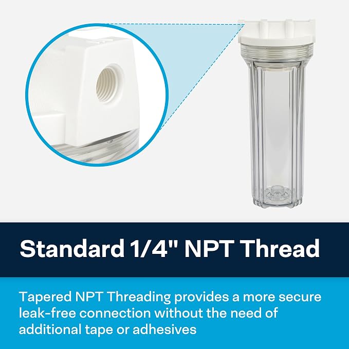 SpiroPure Clear Water Filter Housing 10 inch / 2.5 x 10 / 158117 Transparent - Image 4