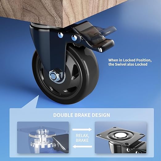 4 Inch Caster Wheels Heavy Duty 2200Lbs, Casters Set of 4 - Image 5