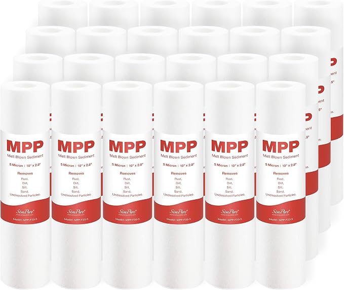 SimPure 5 Micron 10" x 2.5" Whole House Carbon Sediment Water Filter Cartridge by SimPure_Water