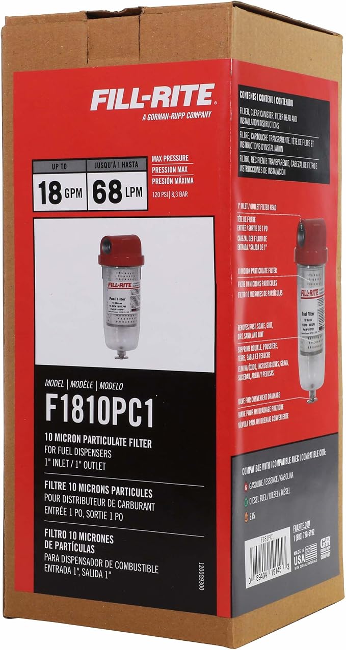 Fill-Rite F1810PC1 1" 18 GPM 10 Micron Particulate Fuel Filter - Image 5