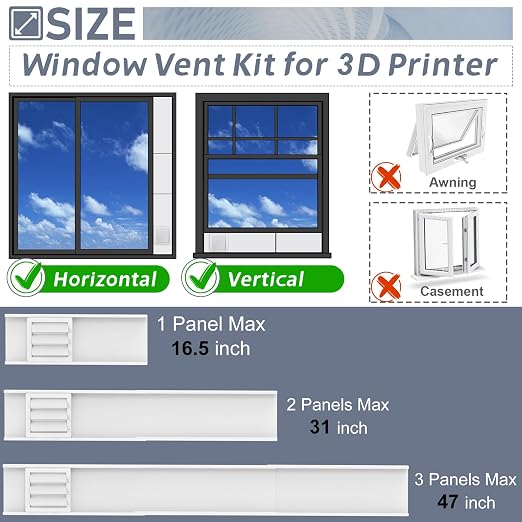Flamorrow Window Vent Kit with Outdoor Vent Cover Fit - Image 2