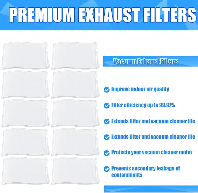 Tondiamo 10 Pcs Exhaust Filter Vacuum Cleaner Vacuum Filter Replacement - Image 5