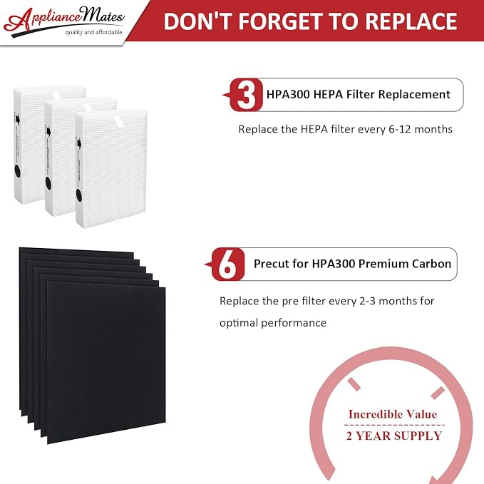 HPA300 HEPA Filter Replacement for Honeywell Air Purifier 3 HEPA R Filters and - Image 7