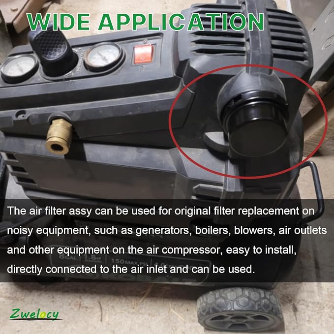 Air Compressor Silencer Filter, 1/2" Thread, 20mm Metal Noise Muffler, - Image 5