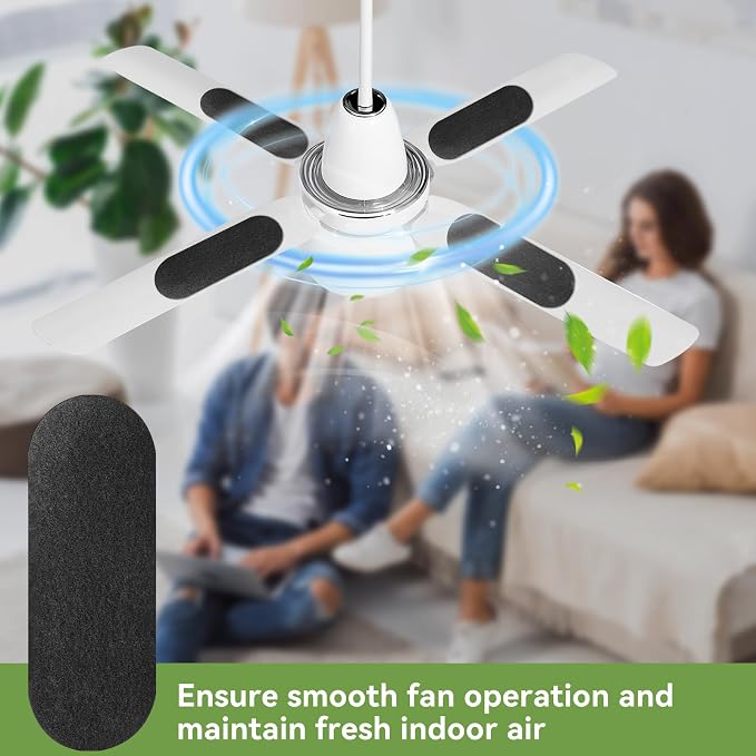 12 Pcs Ceiling Fan Filters for Blades, Activated Carbon Air Purifier Pads - Image 7