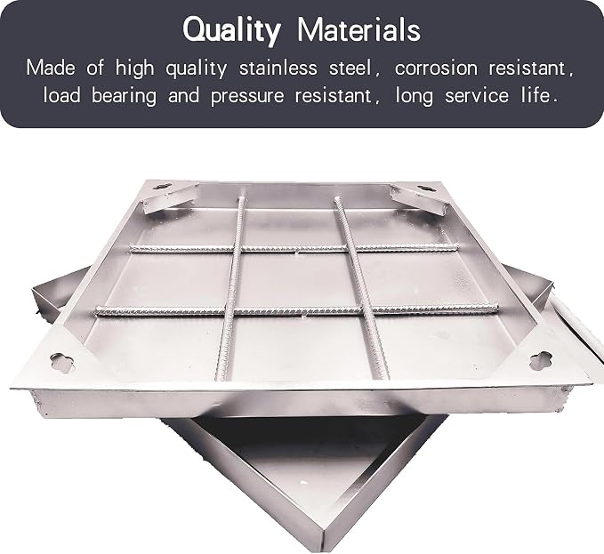 28x28 Invisible Stainless Steel Manhole Cover and Frame - Image 3