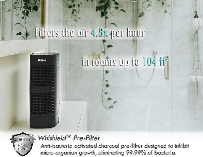 Whirlpool, WPT60B Whispure True Hepa Air Purifier, Activated Carbon Advanced - Image 4