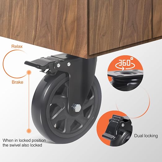 6 Inch Caster Wheels Set of 4 - Image 4
