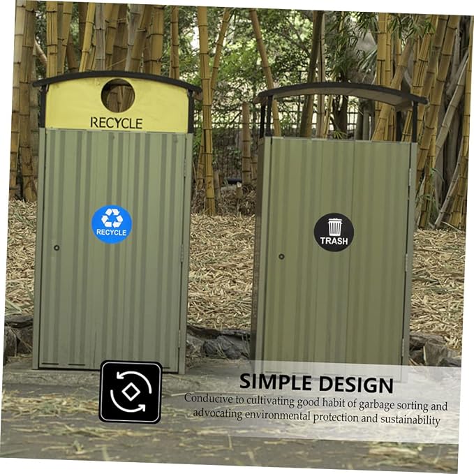 NUOBESTY 8pcs Recycle Sticker for Trash Can Waste Sorting Decals PVC Material - Image 9