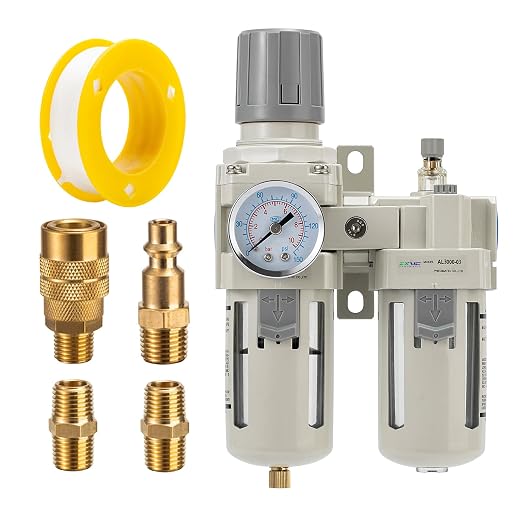 3/8" NPT Compressed Air Filter Regulator Lubricator Combination, Water/Oil Trap by Unknown