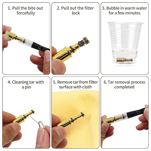 Cigarette Filters Gold Plating 10pcs Cigarette Holder Reusable Clean Tar - Image 5