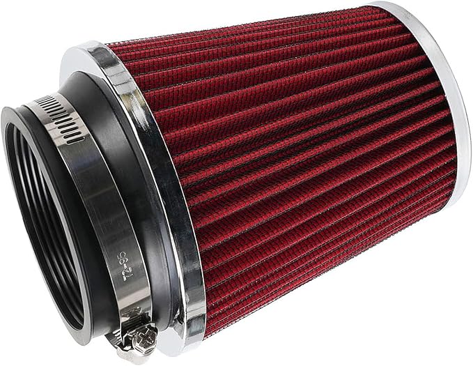 Clamp-On Cold Air Intake Filter, High Performance, Washable Filter, Replacement by MUGERACING