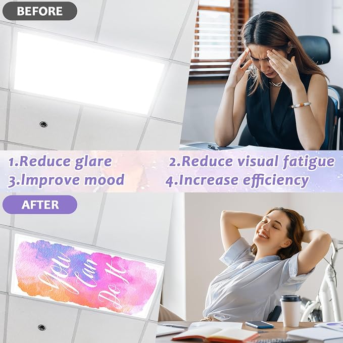 4 Pcs Fluorescent Light Covers, 4x2 Feet Magnetic Light Cover Fluorescent - Image 7