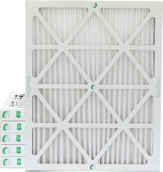 Glasfloss 20x25x2 MERV 10 2" Inch Pleated Air Filters Box of 6. Actual Size: by Glasfloss