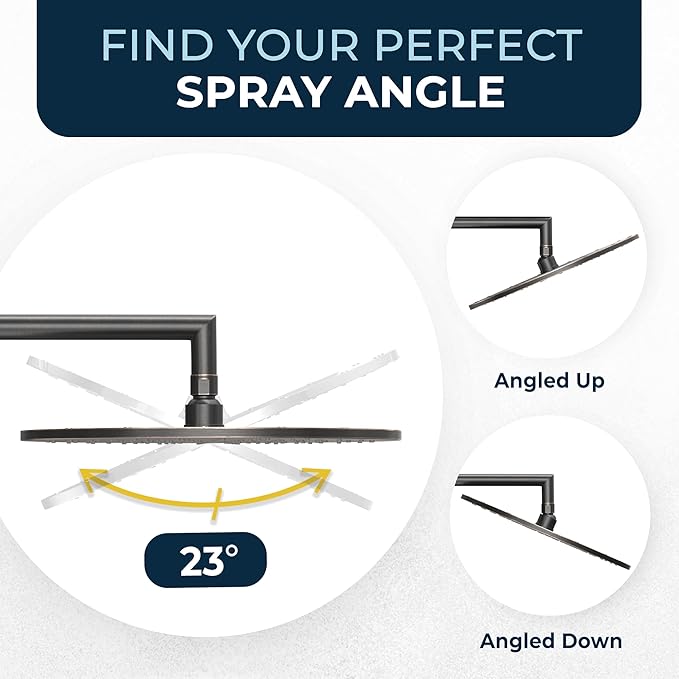 HammerHead Showers® Solid Metal 12 Inch Rainfall Shower Head, Large Rain Shower Head, 2.5 GPM High Flow Shower Head Optimized for Pressure, Wall-Mounted or Ceiling Rain Shower Head, Oil Rubbed Bronze