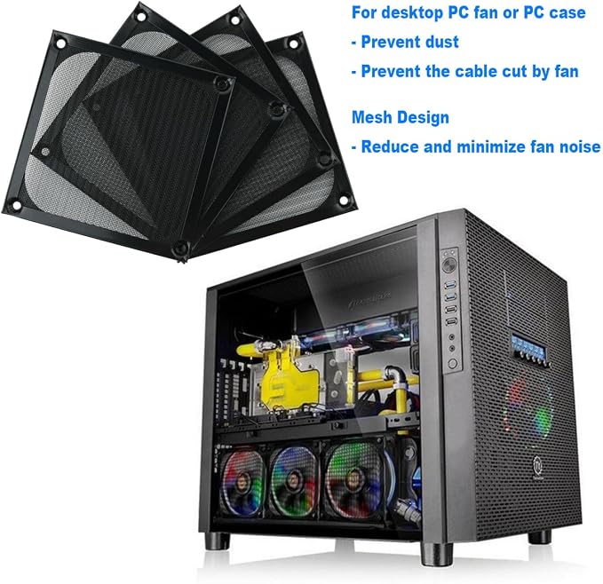 Cosmos 4 Pcs PC Fan Dust Filter PC Case Dust Filter Computer Mesh Filter Cover - Image 5