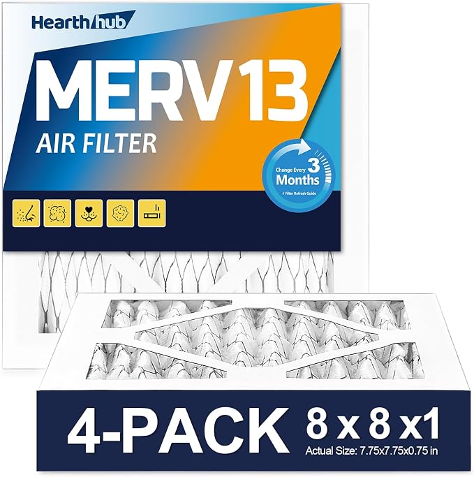 8×8×1 MERV 13 Furnace Air Filters by Hearthhub