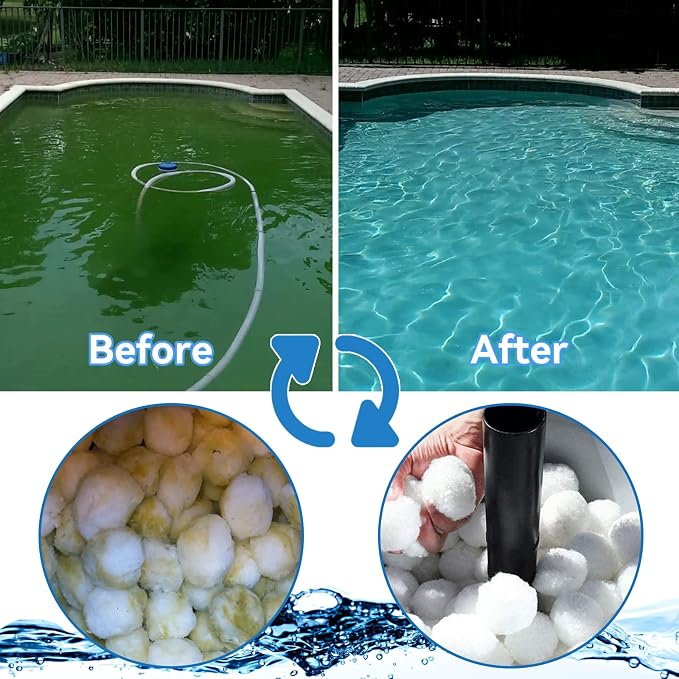 QwayHome 4.6 lbs Pool Filter Balls, Reusable Filter Sand Balls - Image 5