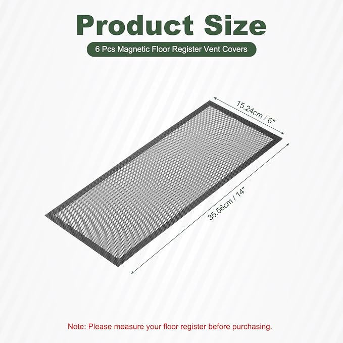 YOKIVE 6 Pcs Magnetic Floor Vent Covers, Floor Register Cover PVC Mesh Air Vent - Image 2