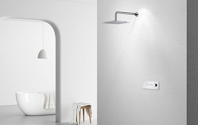 VBFF-Shower Head,rain shower head, 8 inch- Square Shower Head, 1.8 GPM Flow Rate, rainfall showerhead,VBFF07 (Chrome)