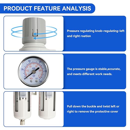3/8"-Air-Dryer-for-Compressor, Air-Compressed-Filter-Regulator Lubricator Combo - Image 3