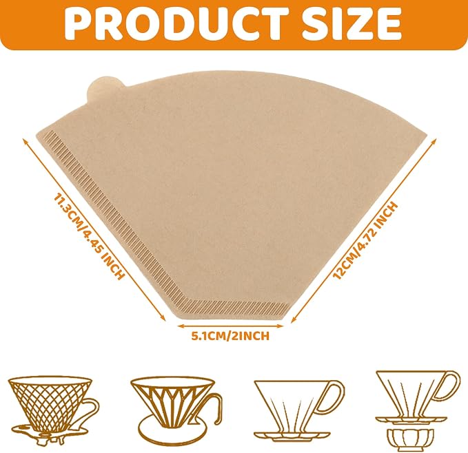320 Count #4 Coffee Filters 8-12 Cup Disposable Coffee Filters 4 Cone Paper - Image 2
