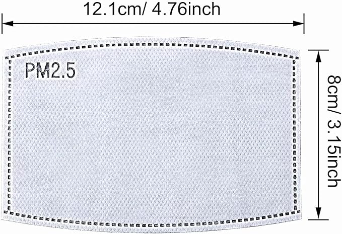 100 Pcs Activated Carbon PM2.5 Mask Filter Paper 5 Layers Replacement PM 2.5 - Image 2