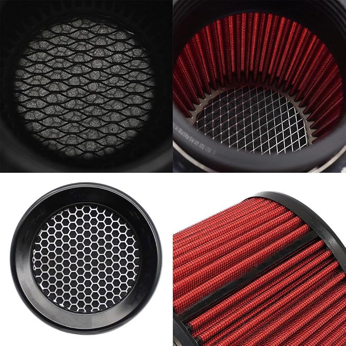 Premium Cone Air Filter, Clamp-on 2.5" Inlet Mesh Top Short Engine Replacement - Image 5