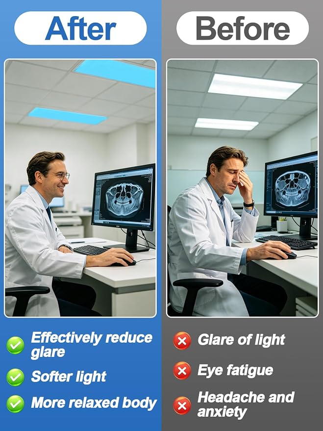 Fluorescent Light Covers with 10 Strong Magnets- 8 Pack Fluorescent Light - Image 3