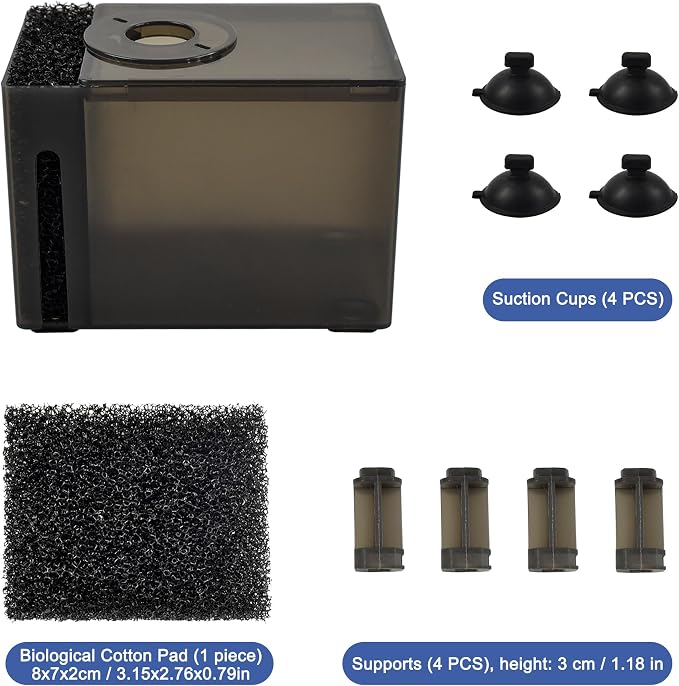 CONQUERALL Small Aquarium Pump Protective Box 11.5×7×8cm PreFilter Sponge Cover - Image 4
